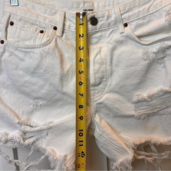 Grlfrnd Jean Short Womens 26 Jourdan White Ripped Distressed 90s Boho Girlfriend - Picture 7 of 13